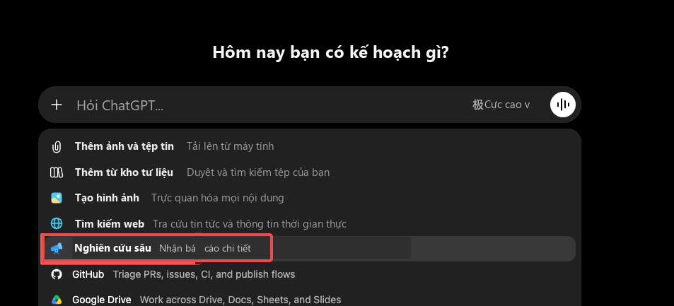 Kết hợp Prompt Phân tích Ngang – Dọc cùng chế độ 'Nghiên cứu sâu' (Deep Research) trên ChatGPT / Gemini / Claude để tạo báo cáo phân tích 10.000 – 30.000 chữ có trích dẫn nguồn sơ cấp.