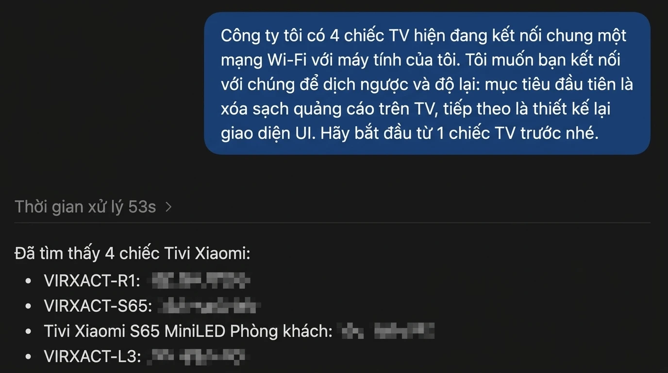 Mô tả bài toán và yêu cầu dọn dẹp hệ thống Tivi cho Codex.